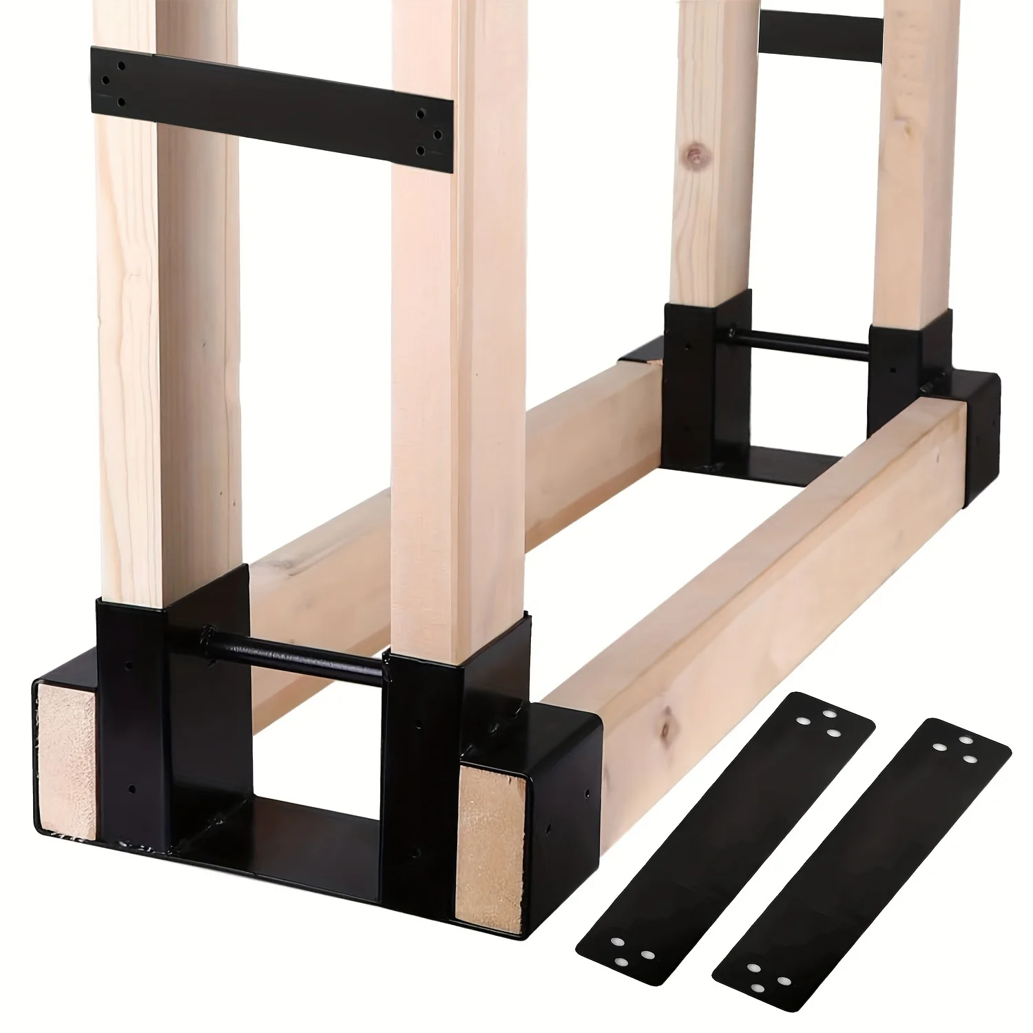 

Комплект из 2-х кронштейнов для хранения дров на открытом воздухе, регулируемый по длине держатель для дров для камина