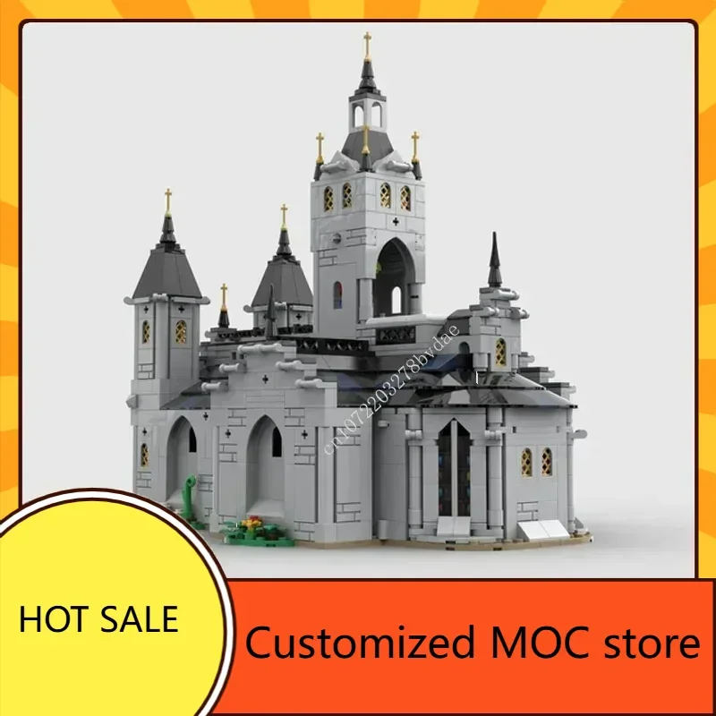 1445PCS ized MOC Medieval Church StreetView Puzzles DIYAssembly Holiday Toys Birthday Christmas Gifts Sets for Kids Ages