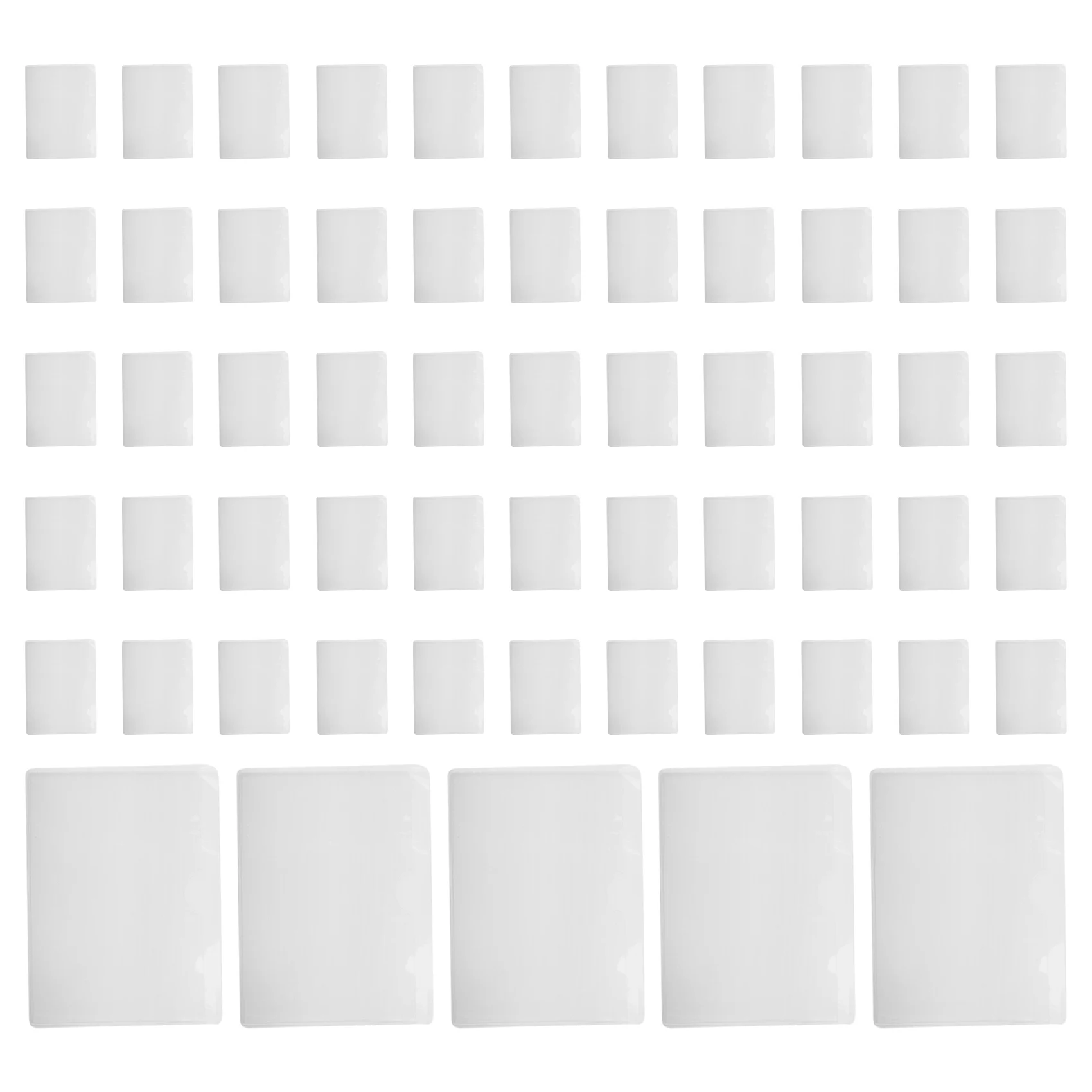 60 Pack 3.5 X 4.7 Inches Self-Adhesive Label Holder Card Pockets Label Holder Clear Plastic Library Card Holder