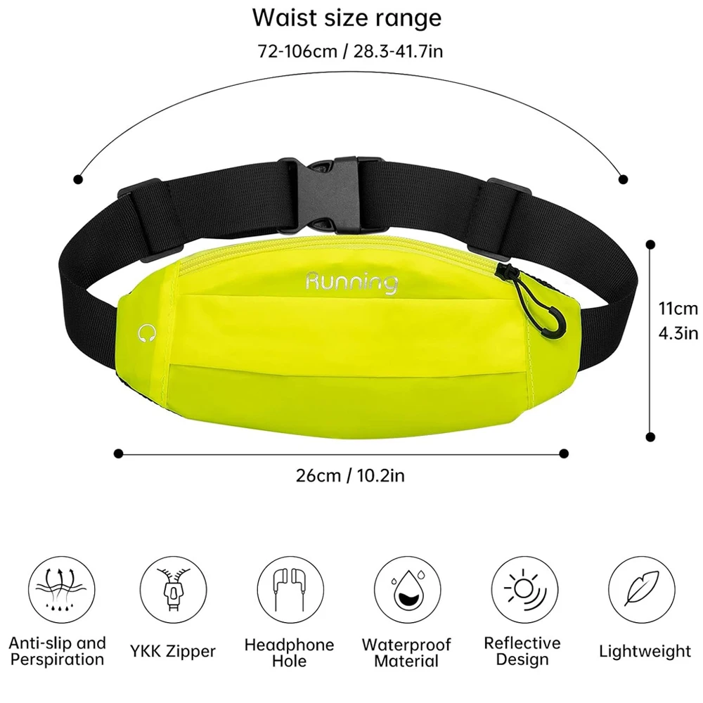 1PCS Running Belt, Running Fanny Pack Women, Whole Bag Reflective, Phone Holder for Running, Running Belt for Women Men
