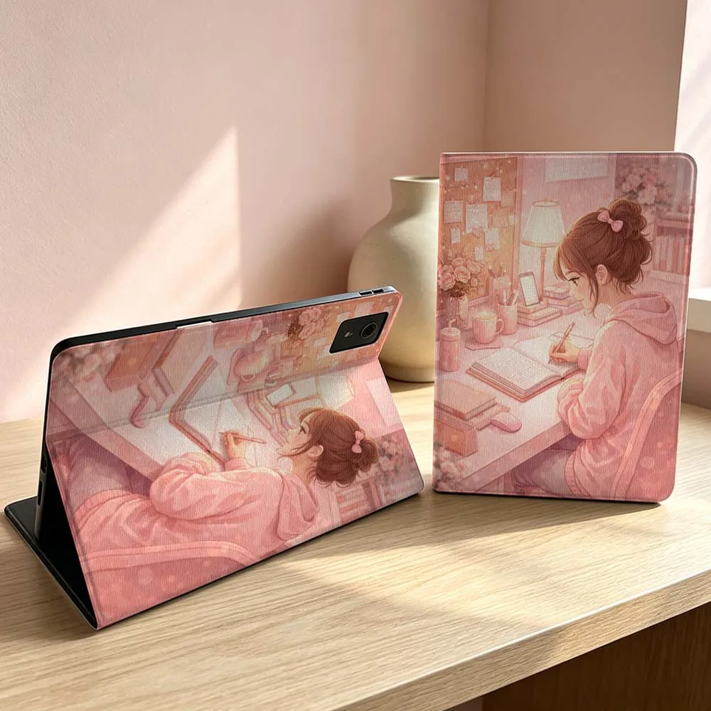 Funda suave para tableta Lenovo Xiaoxin Lenovo Tab Pad Pro Plus K11 P12 M10 Legion Y900 Y700 pulgadas, con diseño de niña aprendiendo