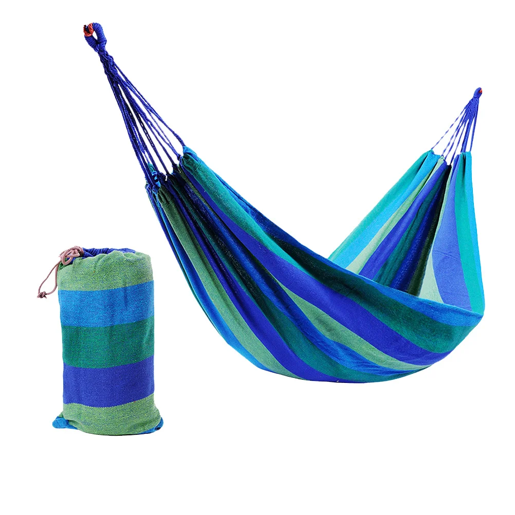 

1Set Rainbow Striped Canvas Camping Hammock Portable Durable Lightweight Hammock for Travel Outdoor