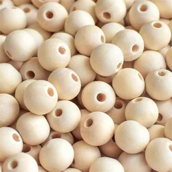 10/50/100Pcs 6-25mm Natural Wood Round Loose Spacer Bead DIY Lead-Free Ball Charms Necklace Jewelry Making Handmade Decorations