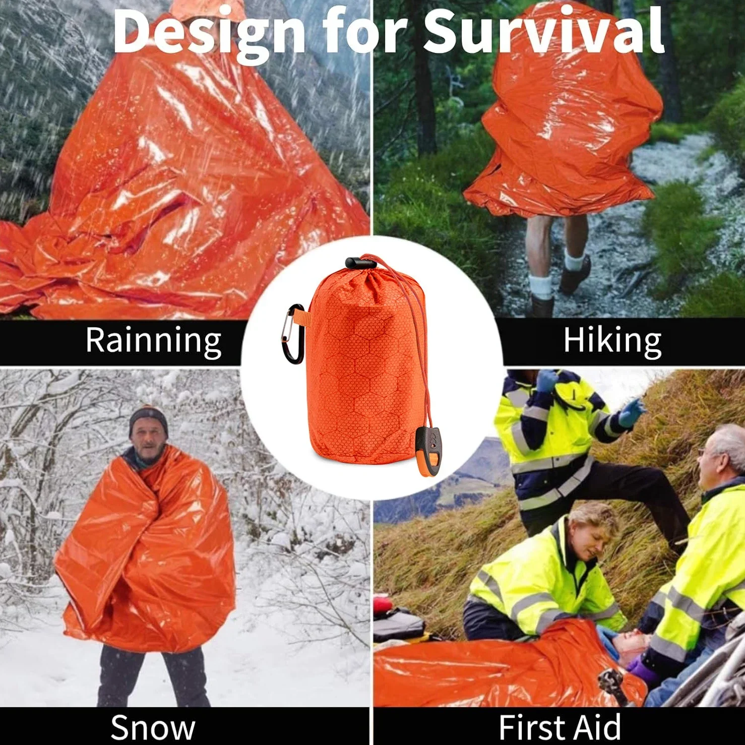 Emergency Sleeping Bag Survival Bag | Portable  Blanket Survival Gear Emergency Bivy Sack Bivvy Thermal Sleeping Bag Camping