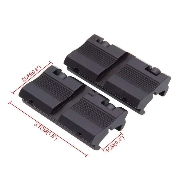 2Pcs Scope Adapter Mount Base 11mm Dovetail to 20mm Weaver Picatinny Rail Mount Converter 9.5mm -10mm Dovetail