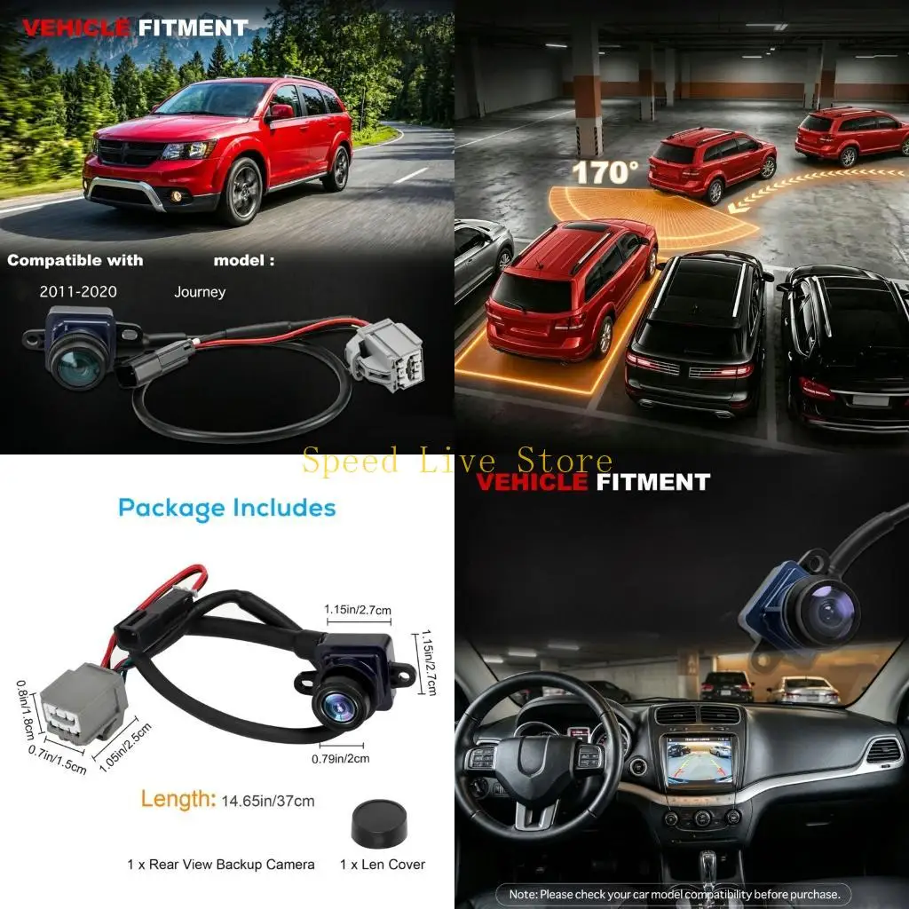 547C ABS Housing Rear View Camera with Wire Harness and Lens Cover for 56054158AB