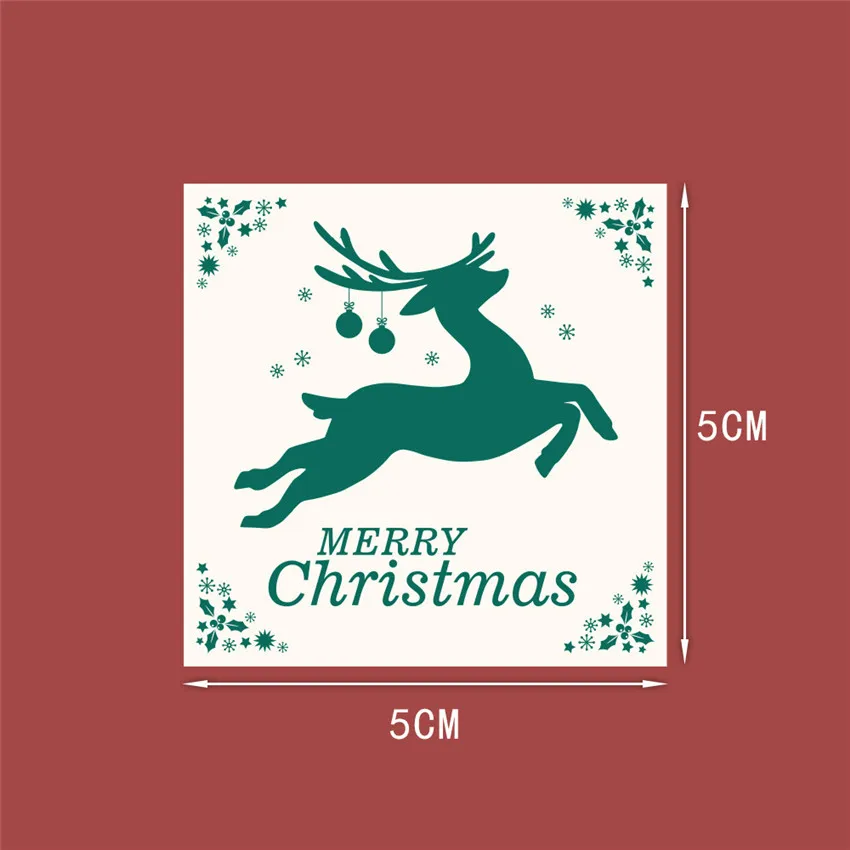 40/80pcs Square Christmas Thank You Stickers Seal Labels Santa Claus/Elk Small Business Gift Packaging Stickers Xmas party decor