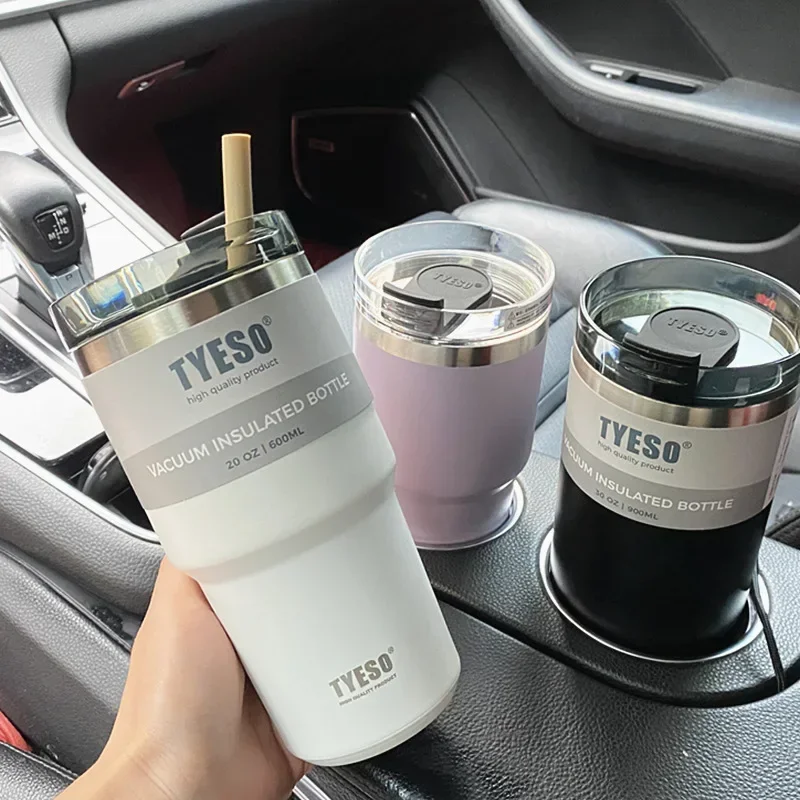 Creative Fashion 304 Stainless Steel Thermo Cup 600 & 890ml Coffee Mug Travel Water Cups with Straw Car Water Bottle