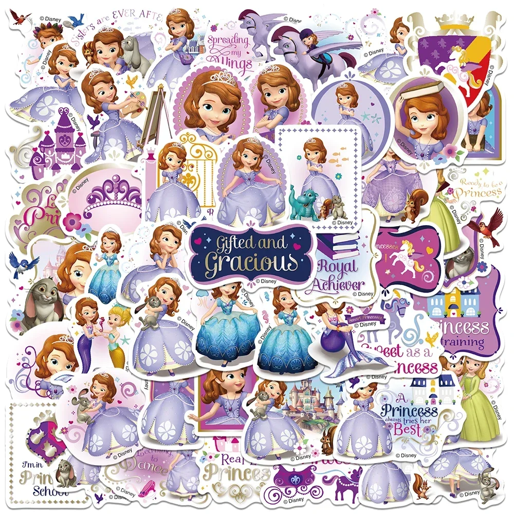 50pcs Disney Sofia Princess Stickers Aesthetic Graffiti Decals For Kids Laptop Luggage Skateboard Scrapbook Bike Diary Sticker