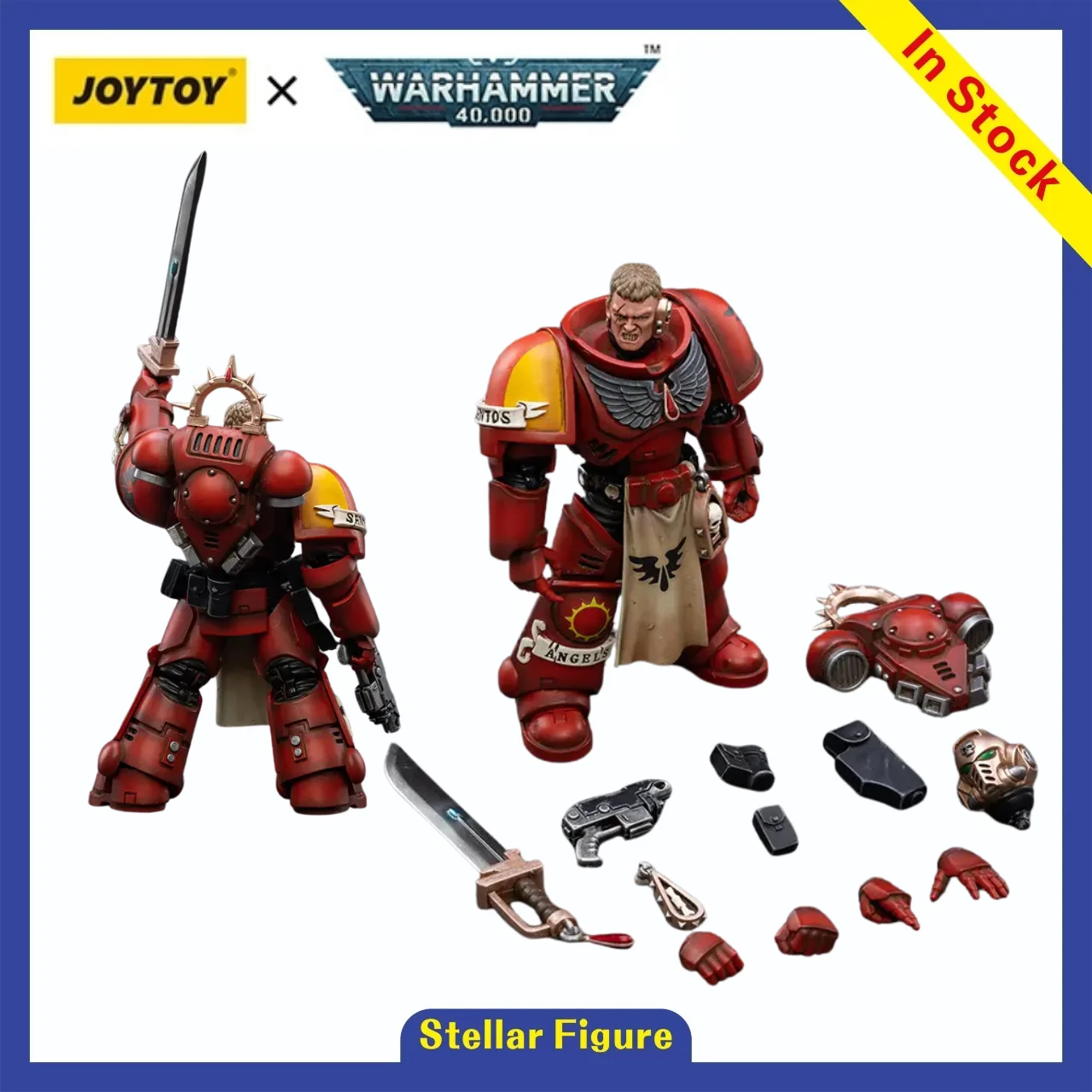 

【SF】1/18 JOYTOY Warhammer 40K Blood Angels Primaris Lieutenant Tolmeron Action Figure Model