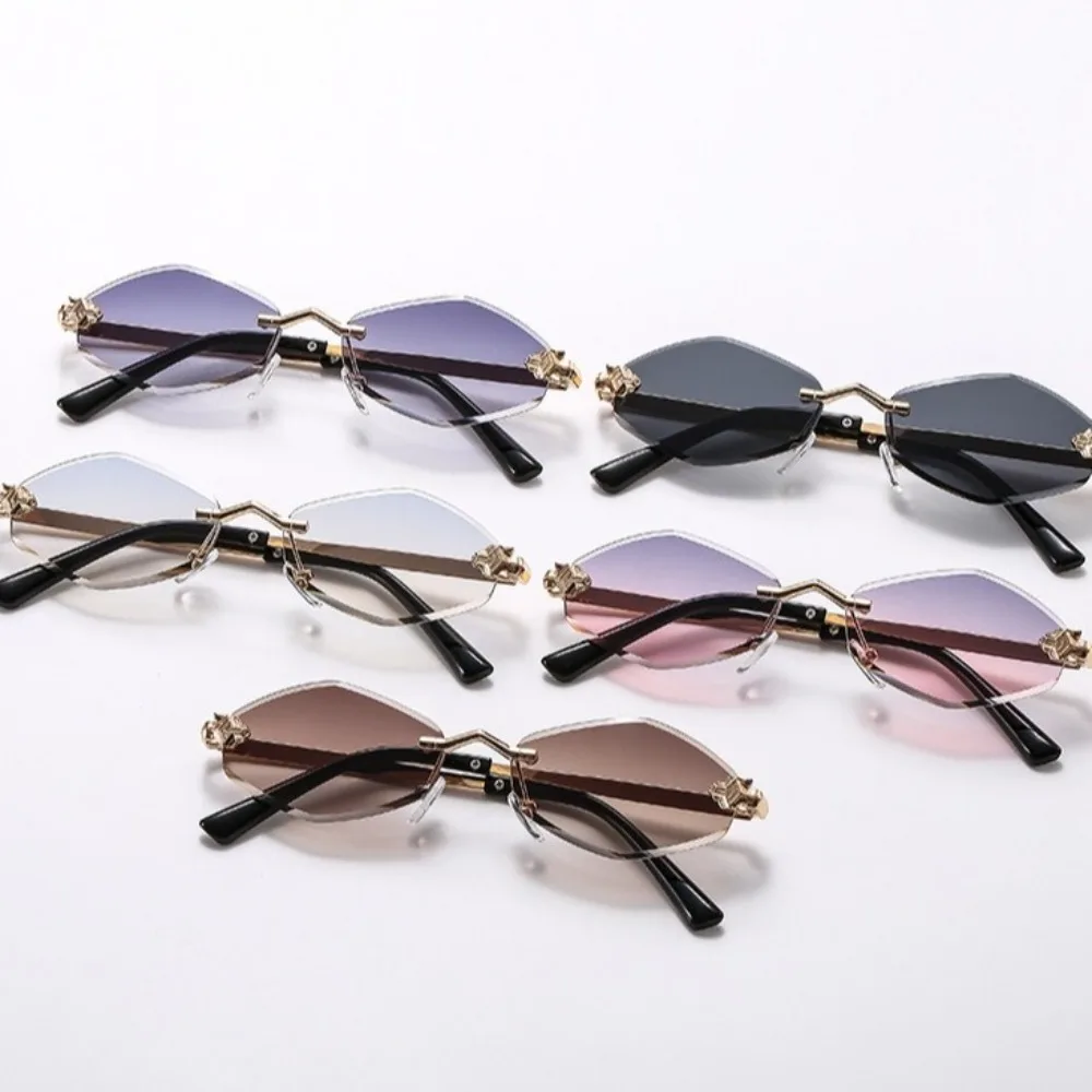 

UV400 Rhombus Sunglasses Frameless Gradient UV Resistant Cycling Glass UV Protection Eyewear Polygonal Cycling Sunglasses