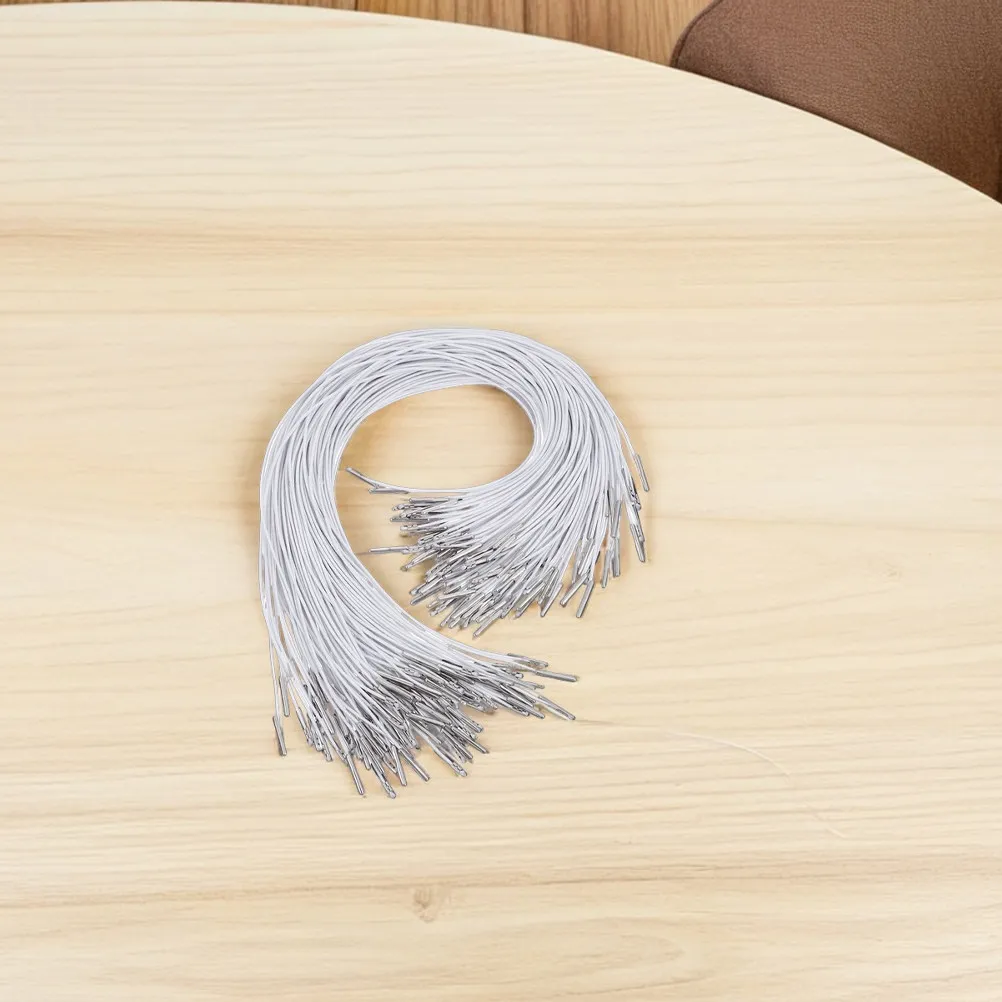 150Pcs Elastic Cord Barbed Strap Stretch Loop Band Hat Chin Strap Round String Metal Fastener Mask Lanyard DIY Hat Retainer