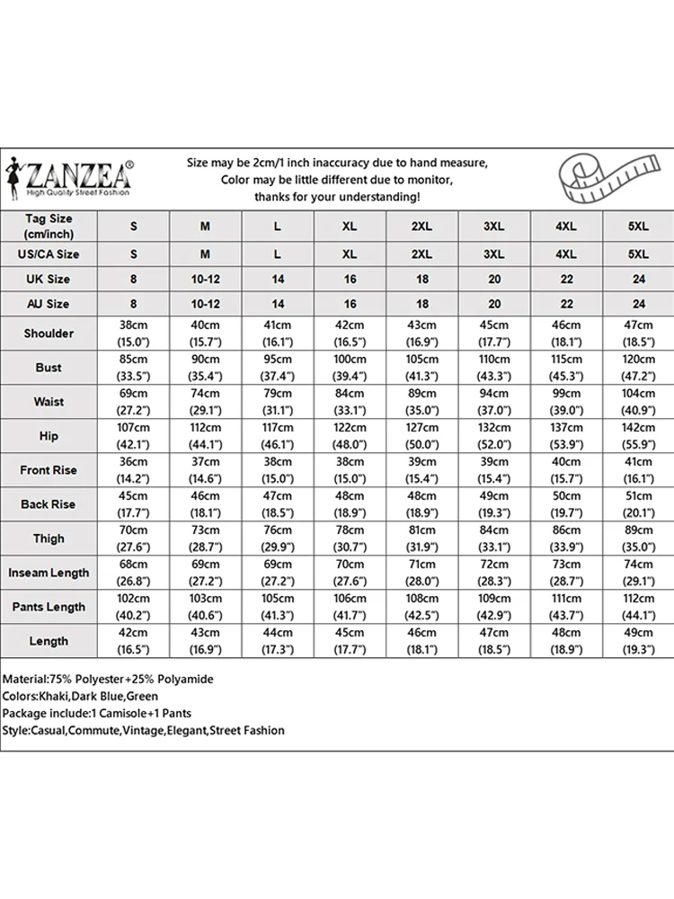ZANZEA élégant femmes pantalons ensembles rétro sans manches débardeurs pantalons à jambes larges solide bureau dame costumes 2025 décontracté correspondant ensembles