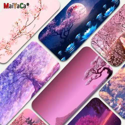 

PINK Sakura Mousepad Custom Skin Desktop Desk Mat Kawaii Gaming Accessories Students Writing Pad for PC Computer Table