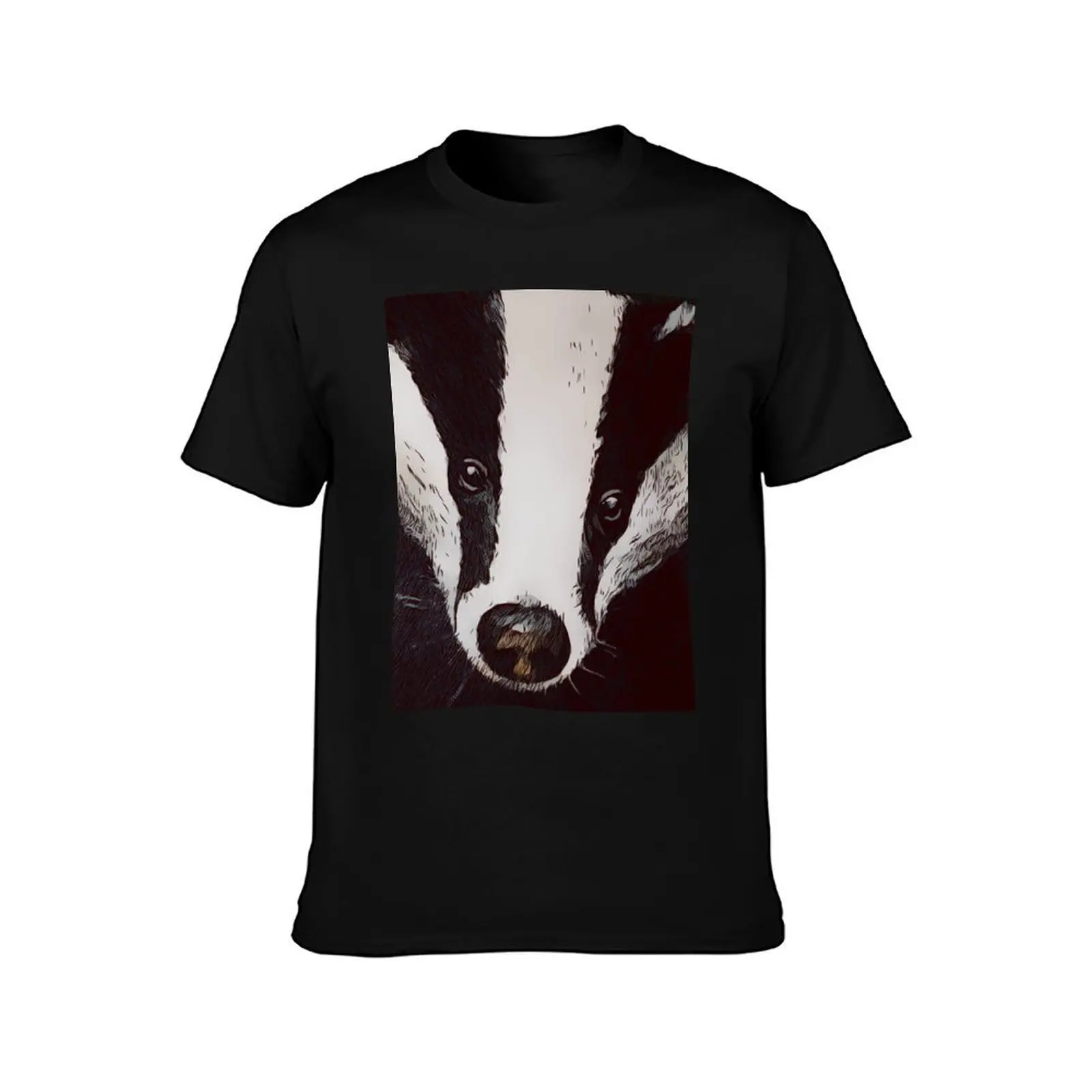 Badger T-Shirt Summer Casual Cotton Tee Oversized Streetwear Tops Vintage Graphic Print Loose Fit Short Sleeve 100% Cotton