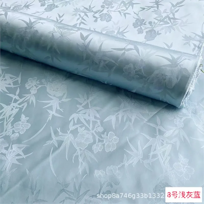 ผ้าไหมแจ็คการ์ดซาตินลายดอกไม้สำหรับฤดูใบไม้ผลิและฤดูร้อน ผ้าฉลุลายสำหรับเสื้อฮั่นฝูและกี่เพ้าสไตล์จีน