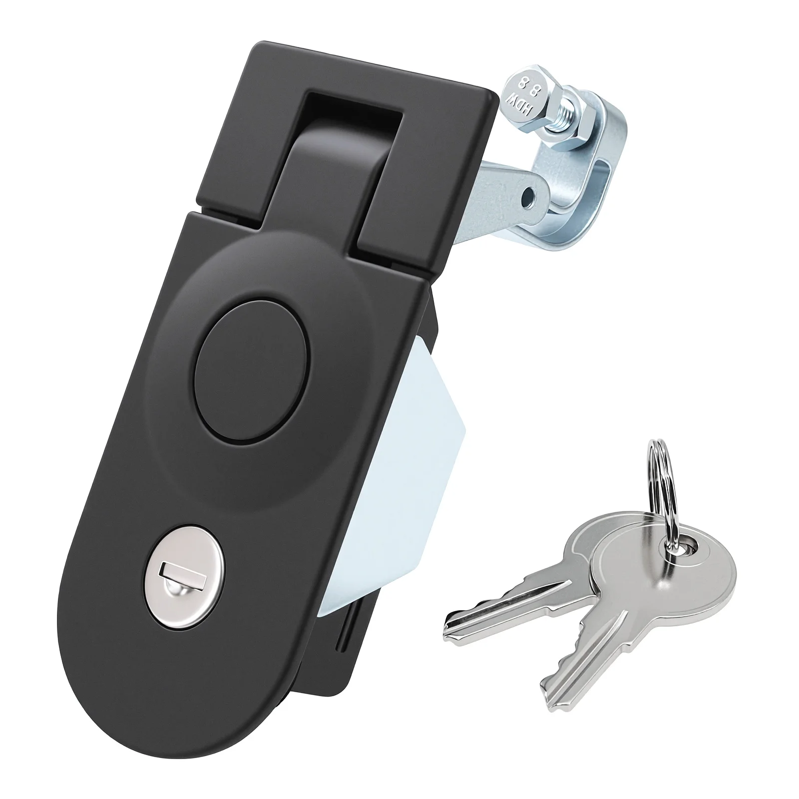 

Durable Cabinet Coated Metal Hasp Latch with Key Compression Lock Latch Handle for Toolbox Camper Trailer Truck Caravan Lock