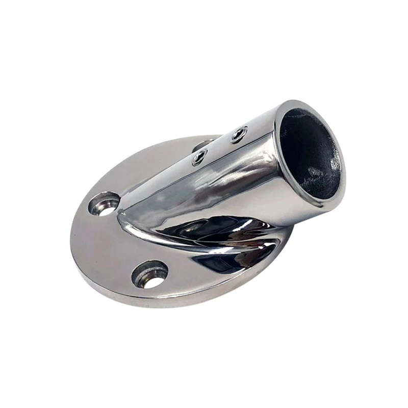 30 Degree Handrail Round Base 22Mm Yacht Deck Railing Base Mounting Multiple Angle Column