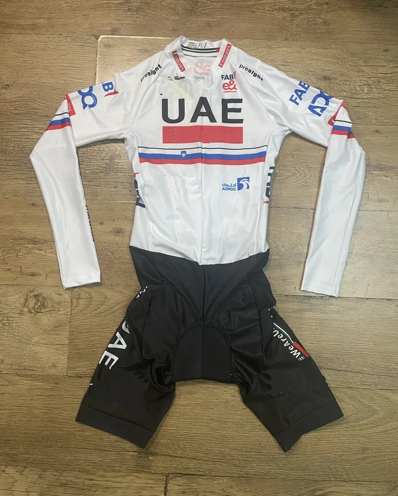 LASER CUT Skinsuit 2024 UAE TEAM SLOVENIA Bodysuit LONG SLEEVE Cycling Jersey Bike Bicycle Clothing Maillot Ropa Ciclismo