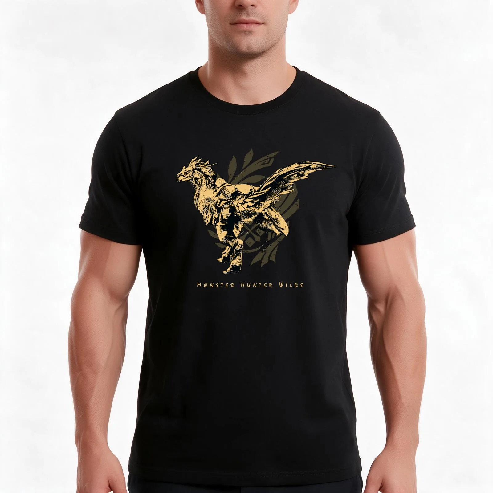 Seikret Monster Hunter Wilds T-Shirt, Summer Casual Cotton Tee, Oversized Streetwear Tops, Vintage Graphic Print, 100% Cotton