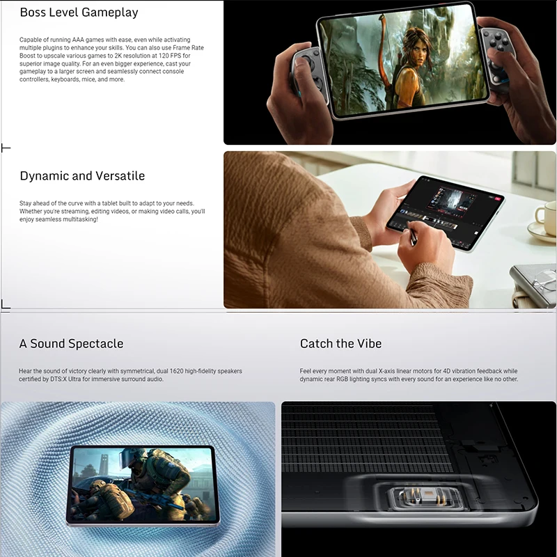 النسخة العالمية Redmagic Astra Gaming Tablet NP05J Snapdragon 8 Elite 9.06 "OLED 165 هرتز 2400 × 1504 13MP 8200mAh Type-C