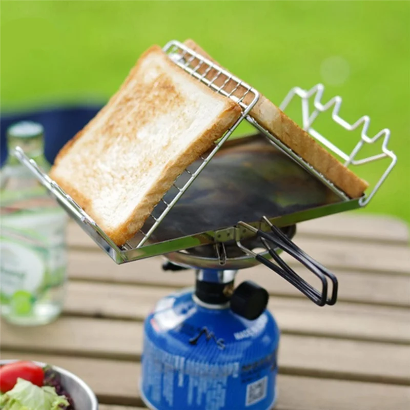 

ABKS-Camping Adventure поднос для тостера для хлеба из нержавеющей стали, складные нагреватели для хлеба, подставка для тостера, регулируемый стальной складной гриль