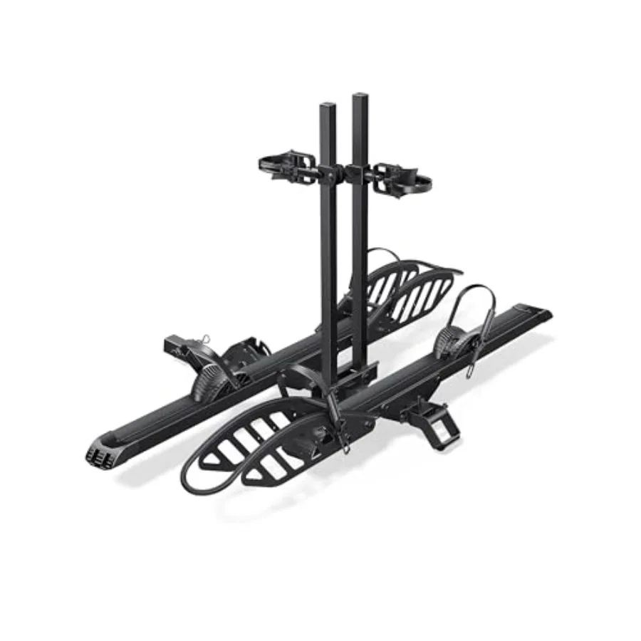 

Велокрепление на фаркоп автомобиля - Платформенный кронштейн для 2 электровелосипедов, усиленный, грузоподъемность 200 фунтов, с функцией умного наклона и складывания одной рукой