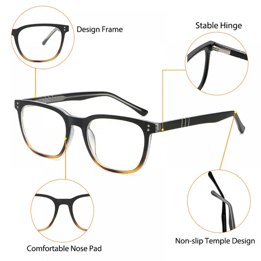CATERSIDE Neue Modische Quadratische Anti-Blaulicht-Brille für Herren, Business- und Büro-Computer-Blaulicht-Schutzbrille für Damen – Detail 6