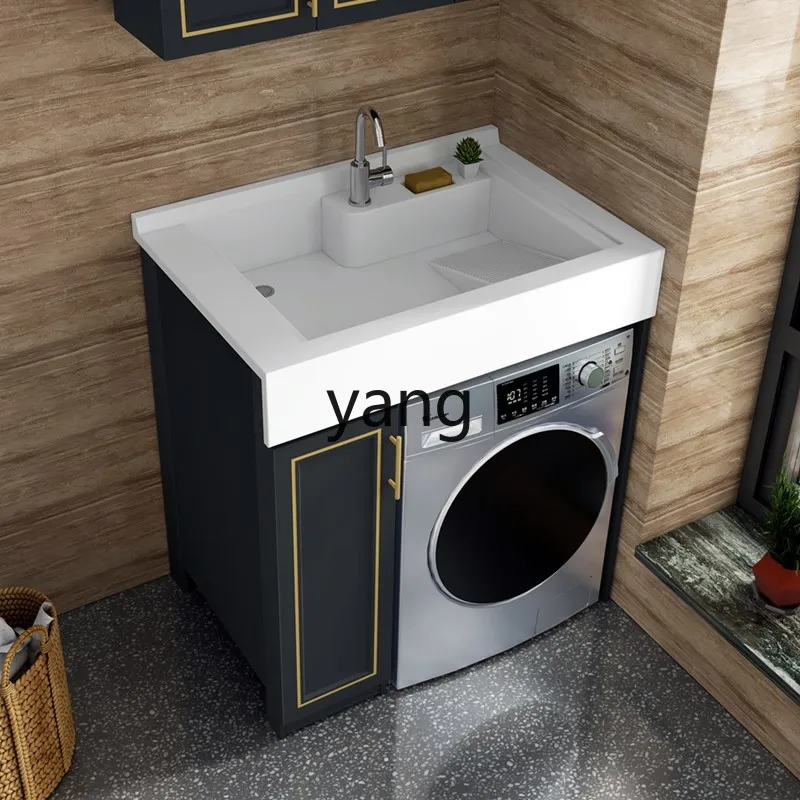 Yjq Wash Wardrobe Alumimum Drum Washing Machine Cabinet Companion Bathroom Hand Washing Washbasin All-in-One Cabinet