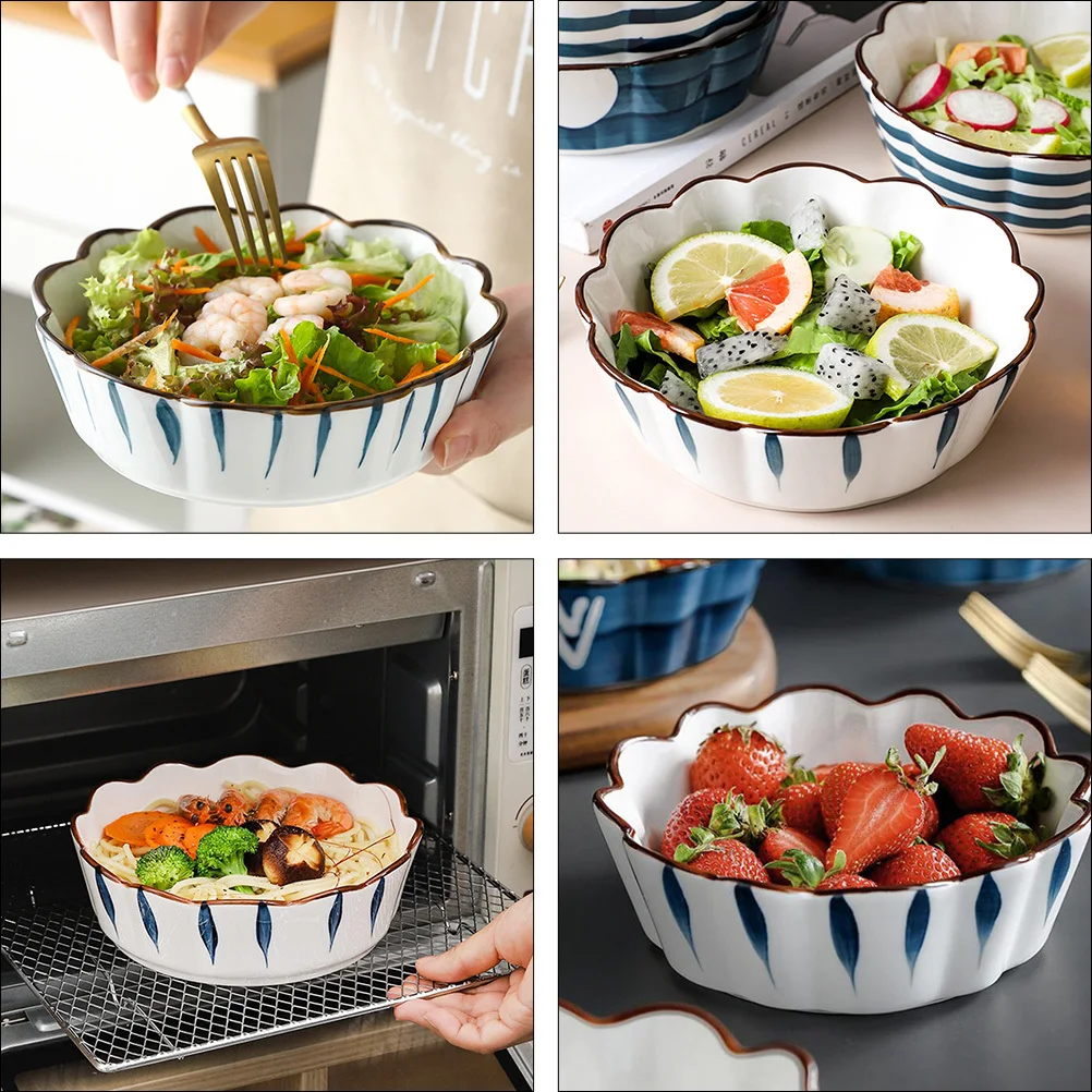 

1Pcs Ceramic Salad Bowl 5 Inch Simple Elegant Design for Home Restaurant Serving Fruit Dessert Soup Bowl