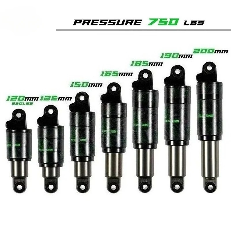 For MTB Rear Shock Absorber, Hydraulic Suspension, 120mm-200mm Travel, for 26/27.5/29 Inch Mountain Bike Downhill E-Bike