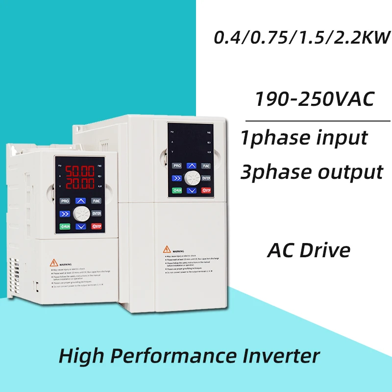 

Привод переменного тока от 1ph до 3ph 220 В выходной инвертор переменной частоты 0,75/1,5/2,2/4 кВт Частотный привод для вентилятора