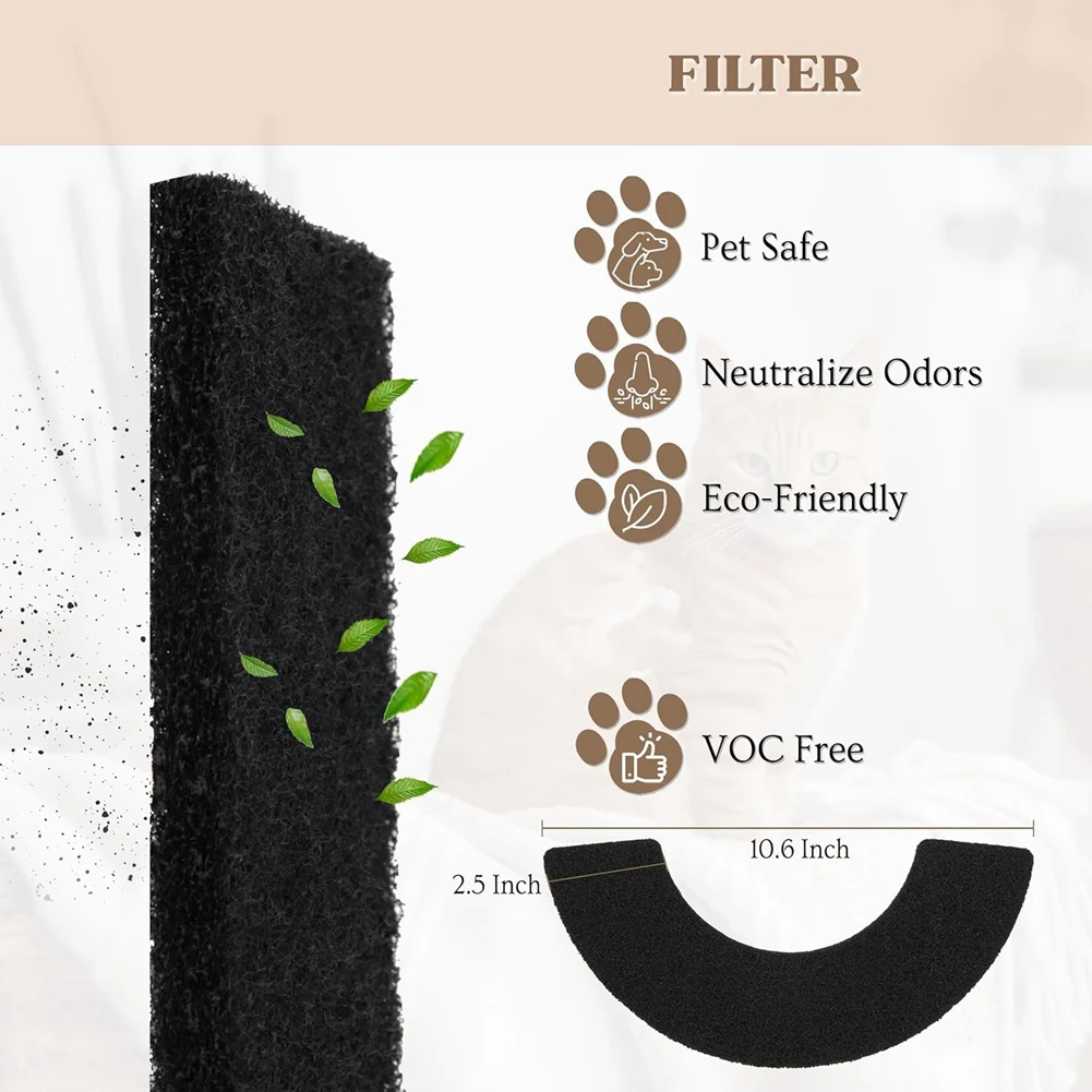 A44M For Replacement for Litter-Robot 4 - Activated Carbon Filters for Litter Box, Charcoal Filters for Cat Litter 12Pcs