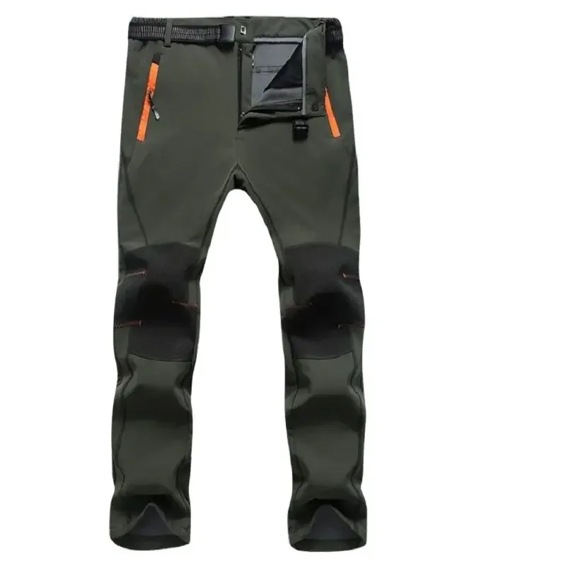 Men's Stretch Casual Pants Winter Men Warm Fleece Sweatpants Waterproof Trousers Mens Shark Skin Softshell Cargo Pants Women