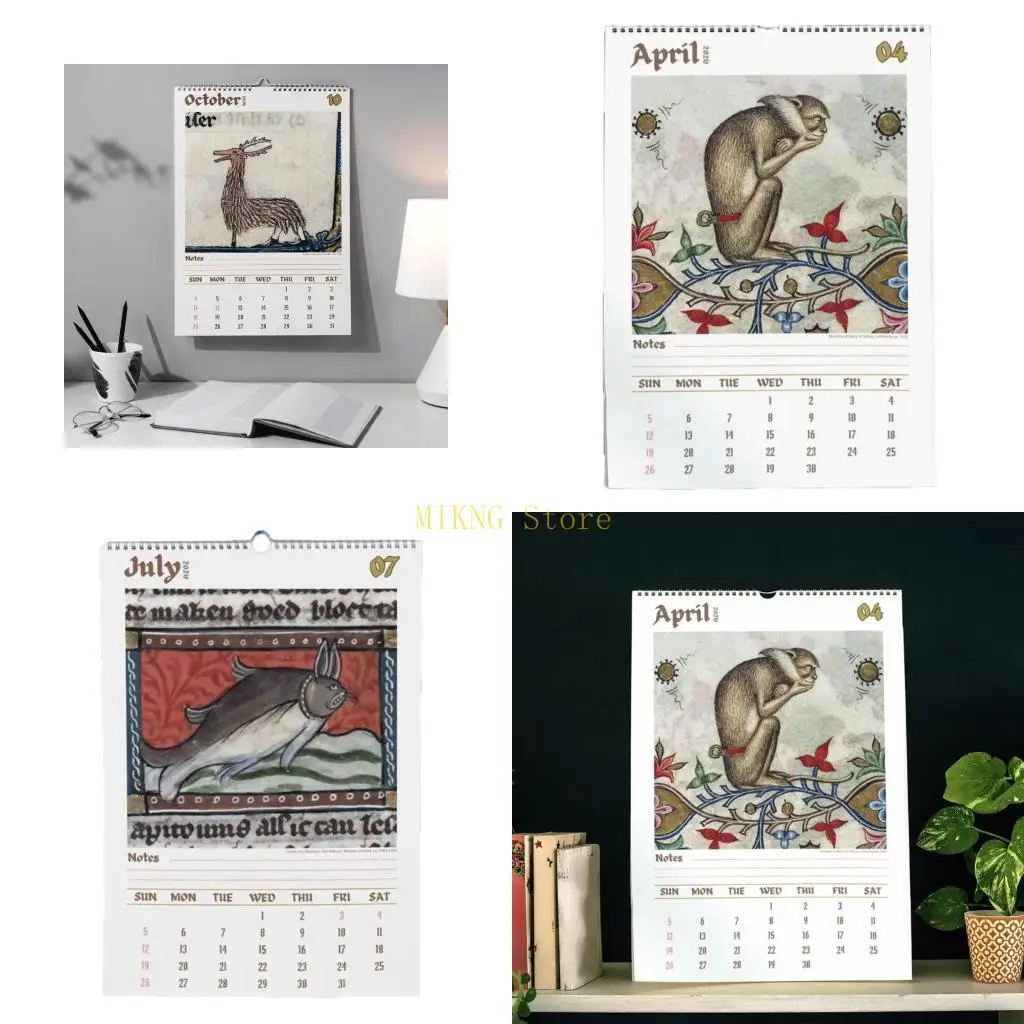 

2026 Unique English Wall Calendar Premium Paper Design Wall Hanging Calendar Perfect For Office and Home best sale