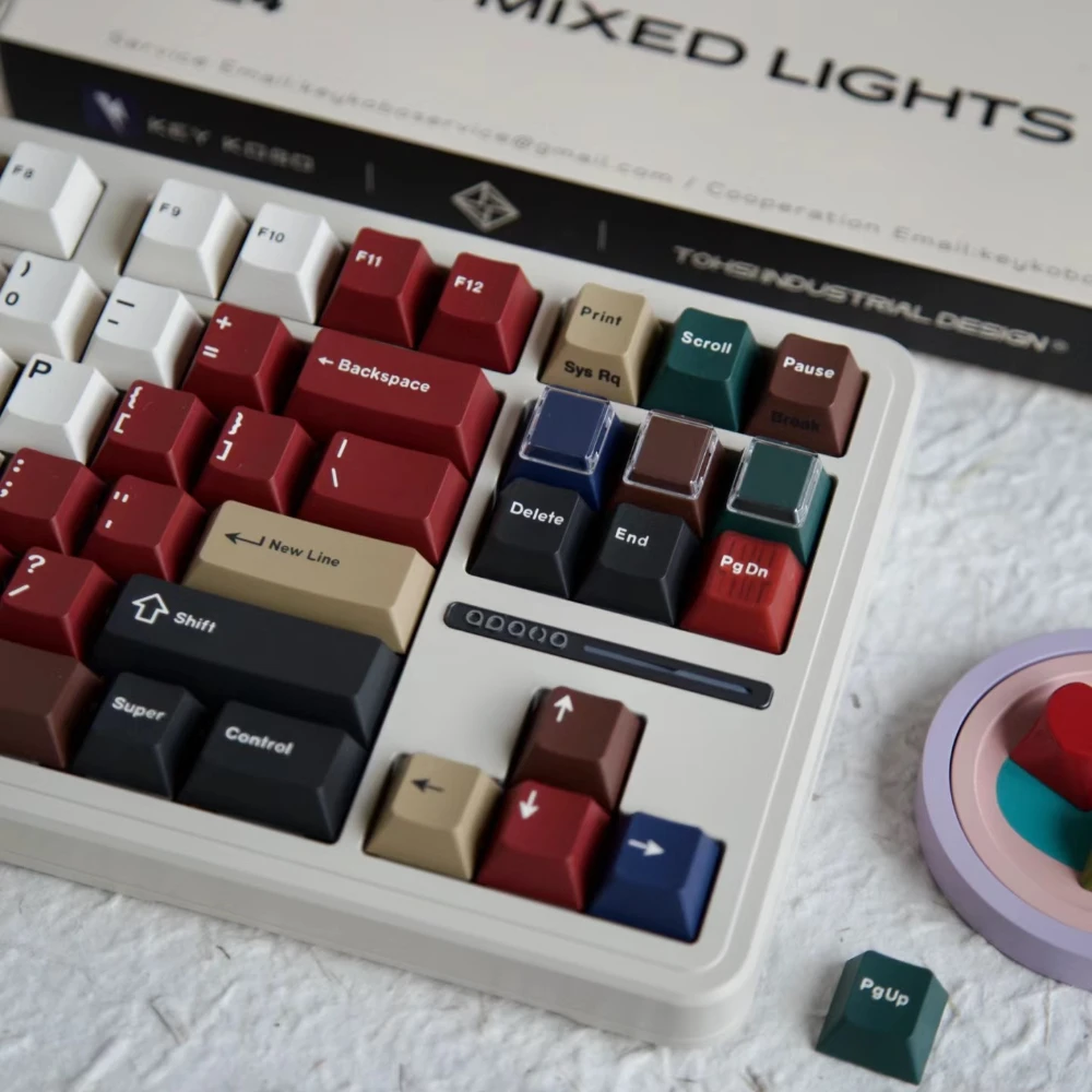 

Набор клавишных колпачков в стиле ретро с цветной схемой161keyPBT, индивидуальный минималистичный колпачок для клавиатуры, игровой колпачок с вишневым профилем для механической клавиатуры