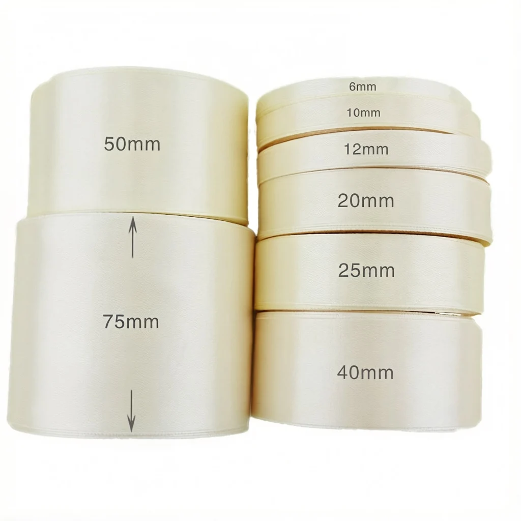 Ivory Satin Ribbon Wholesale Gift Wrapping Christmas ribbons