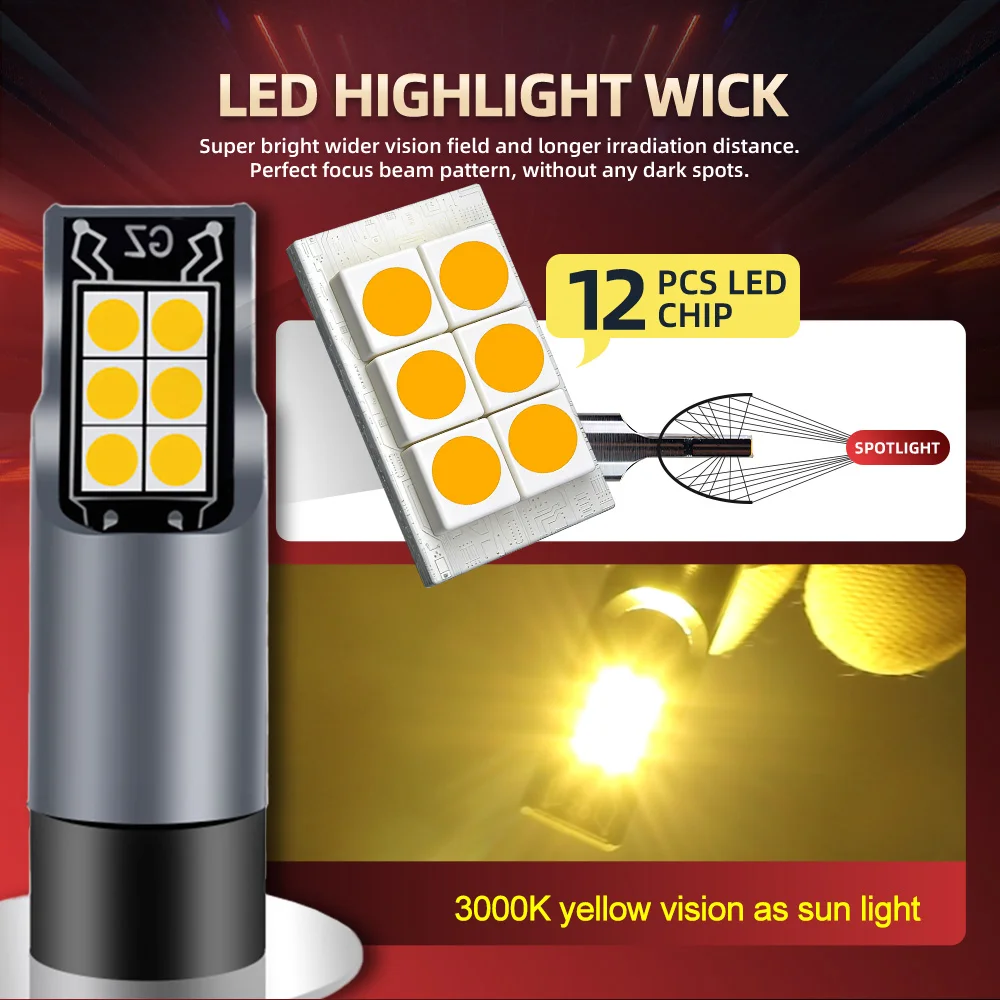 For Opel Agila A 2000-2007 2005 2006 2007 2pcs H3 LED Fog Light Bulb Conversion Kit 3000K Yellow Replacement Bulbs