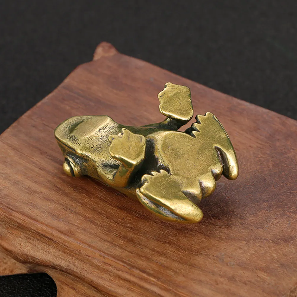 

Bronze Frog Ornaments Tea Pet Metal Desktop Sculpture Frogs Decoration Decorative Statue Small Figurine Modeling Brass