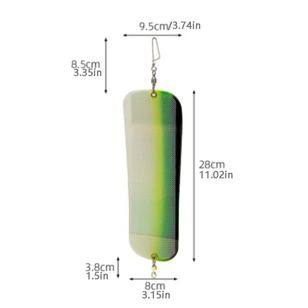 28CM Diving Flash Board Trolling Flasher Luminous Fish Trap Fishing Tackle Flasher Trolling Tool UV Double-sided Reflective