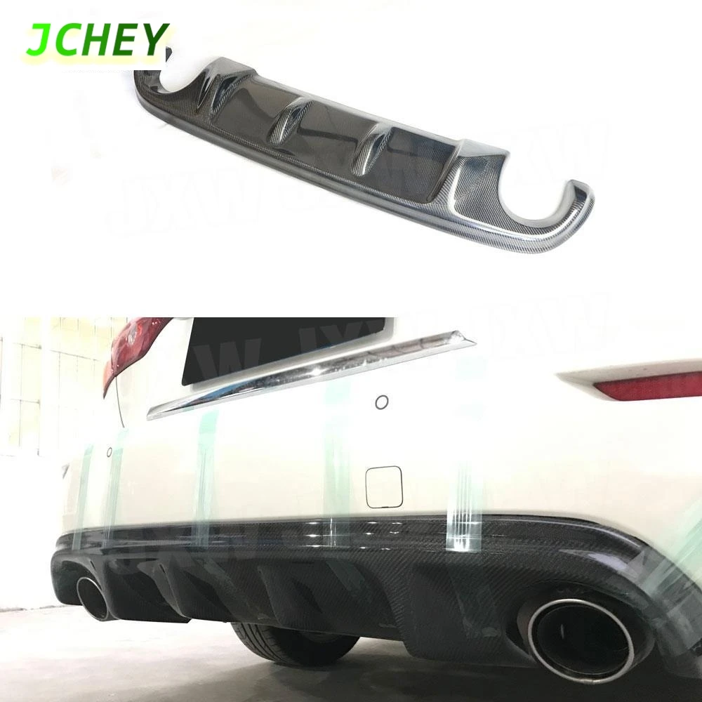

JCHEY Carbon Fiber For Infiniti Q50 Q50S 2014-2017 Rear Lip Diffuser Spoiler JBumper Trim Cover Protector FRP Car