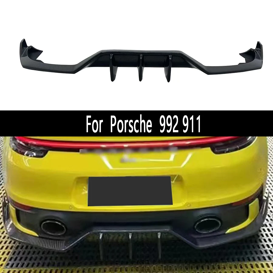 

For Porsche 911 992 2019 - 2023 Car Rear Bumper Lip Diffuser Spoiler Parts Carbon Fiber Upgrade Body kit Auto Parts