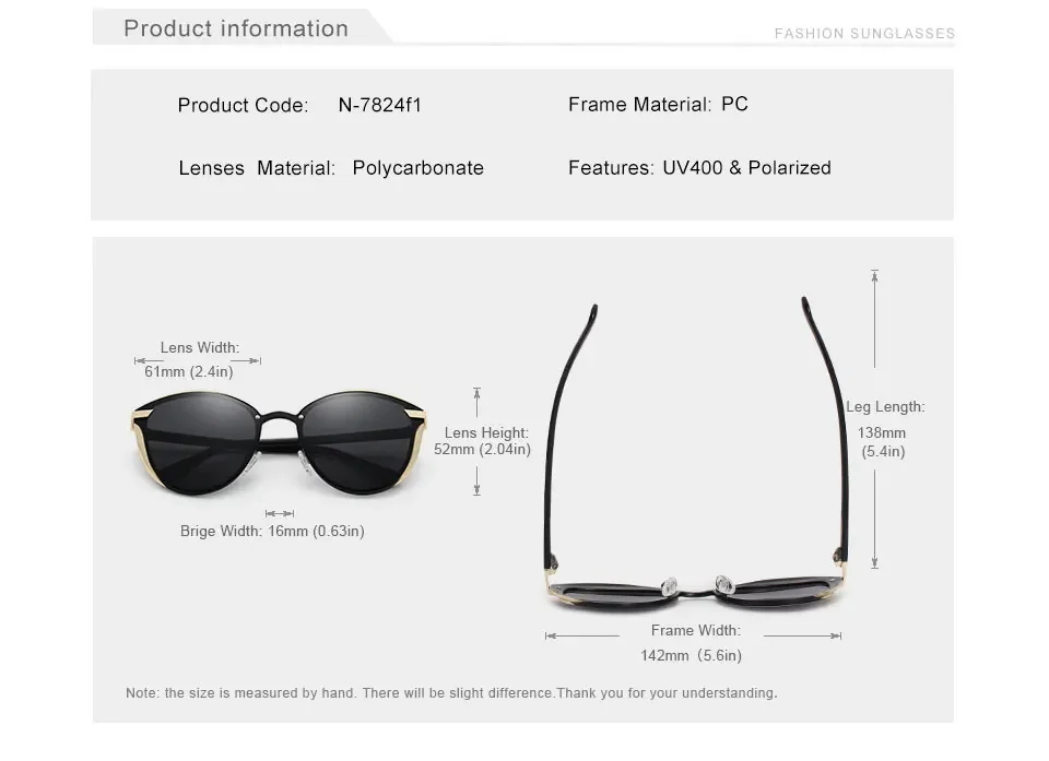 KINGSEVEN Trend Luxus Cat Eye Damen Brille Polarisierte Sonnenbrille UV400 Objektiv für Dame Reise Brillen – Detail 1