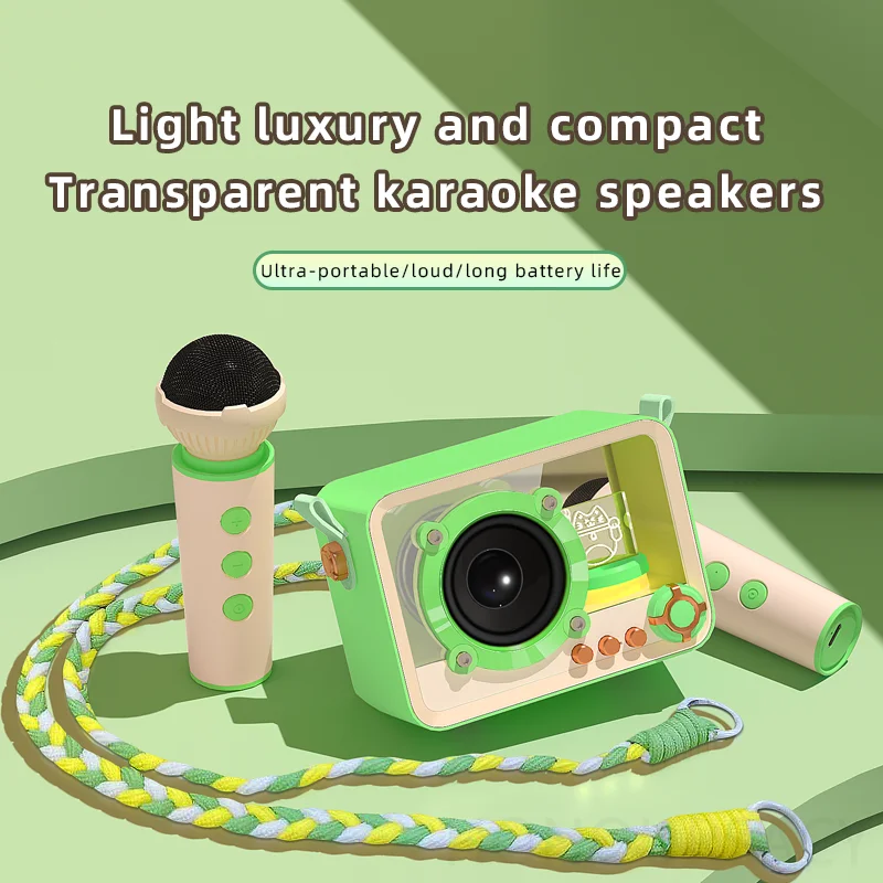 ลำโพงบลูทูธไร้สาย 5.3 พร้อมไมโครโฟนคู่ โปร่งใส ไฟอ่านหนังสือที่สะดวกสบาย สเตอริโอแบบพกพา คุณภาพเสียงไฮไฟ กล่องดนตรี