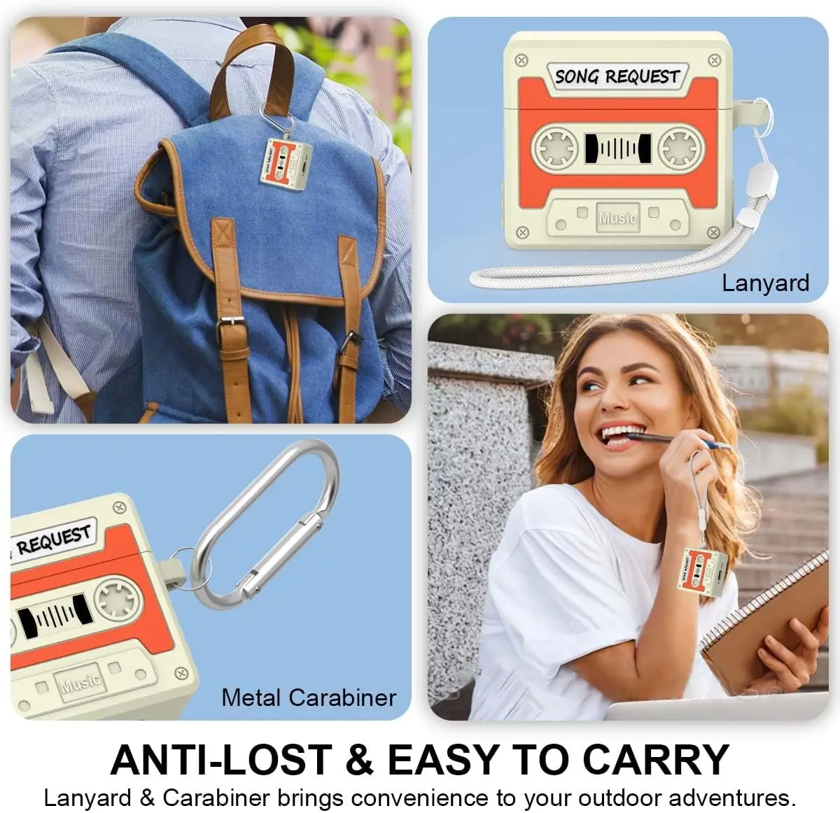 2024 nuevo para Airpods 4 th USB-C Coque cubierta Retro cinta magnética diseño de silicona suave Funda protectora para Airpods 4 Funda