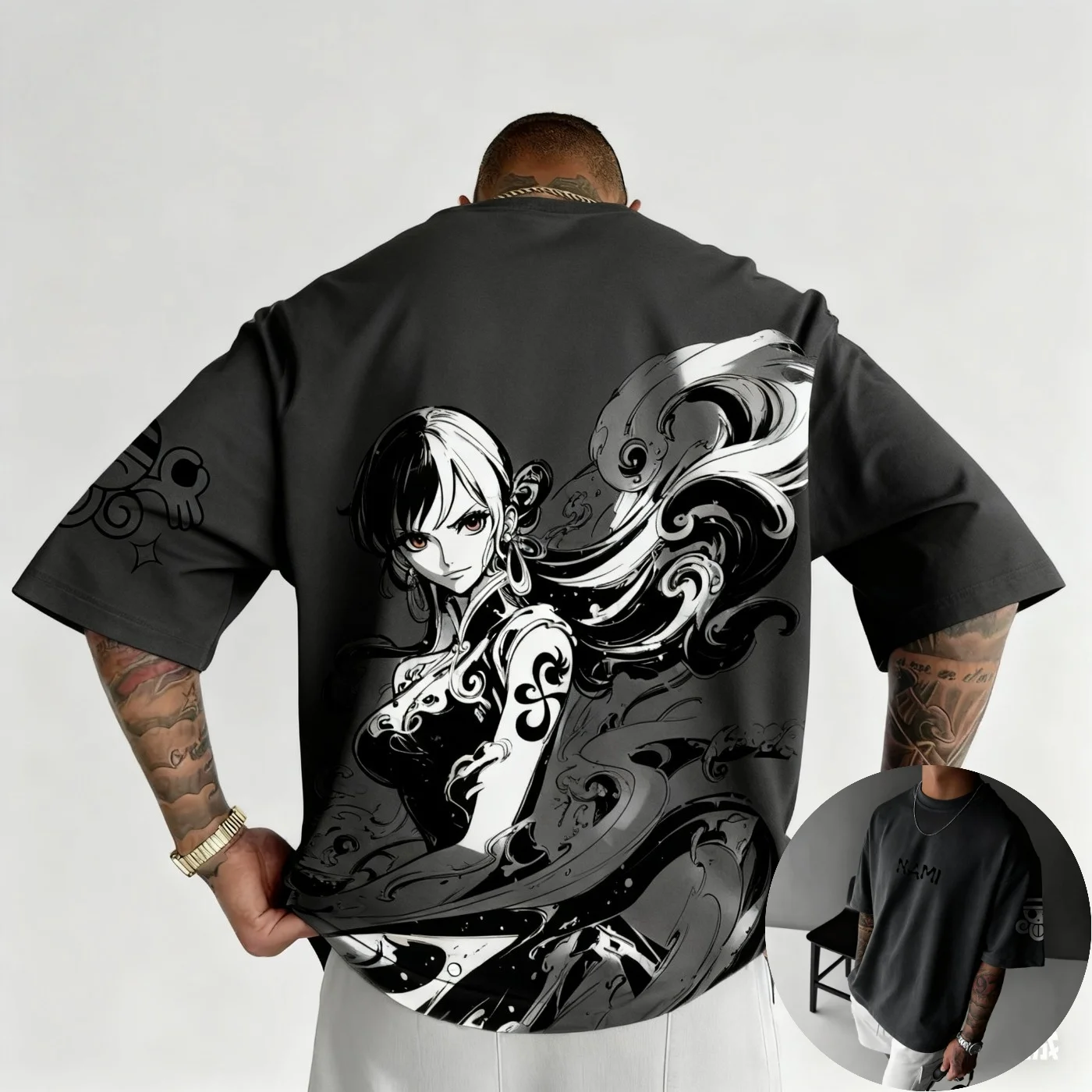 T-shirt modello anime T-shirt Street Wear T-shirt estiva nuova casual allentata Boa Hancock T-shirt con motivo stampato Top in puro cotone moda