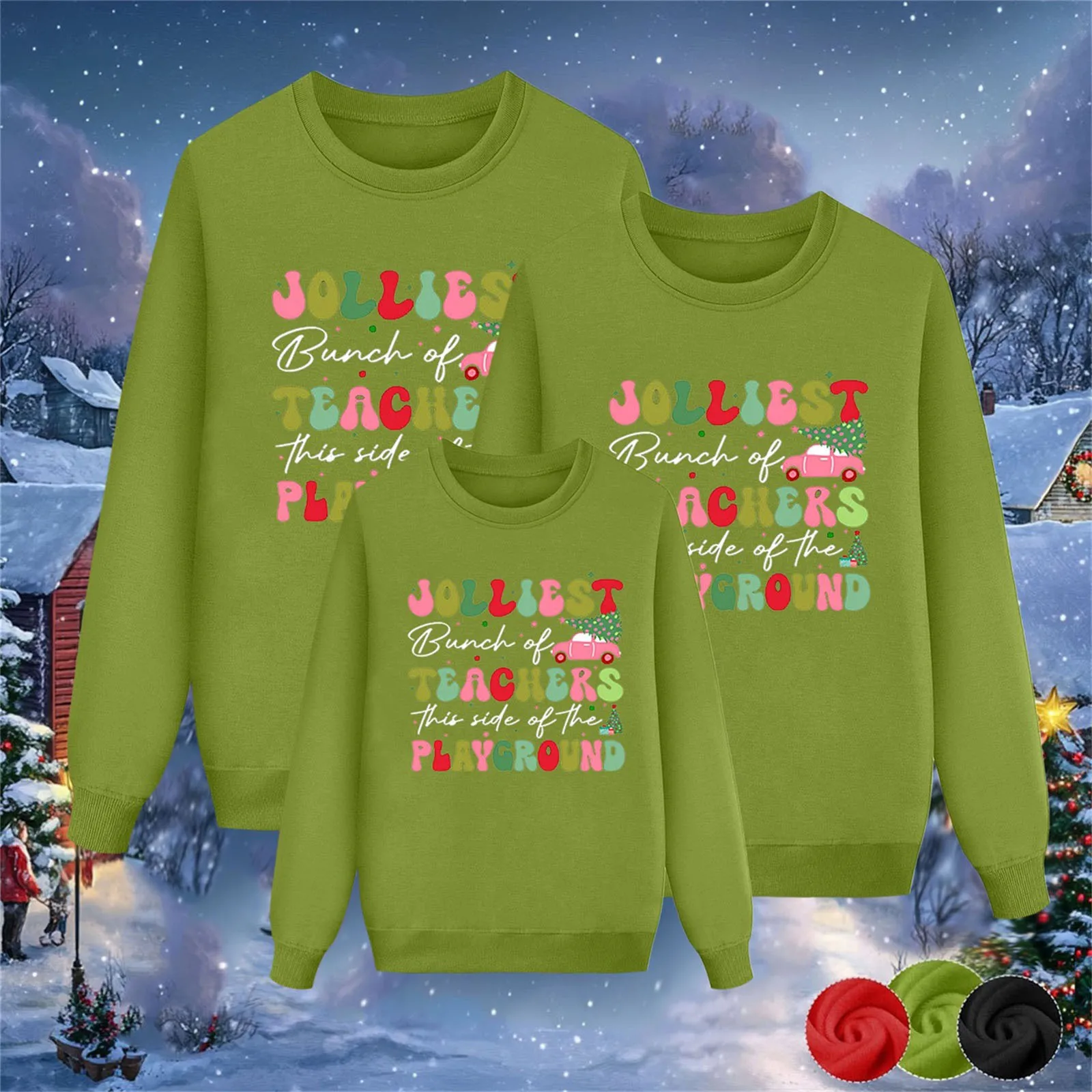 

Kids New Christmas Sweatshirts For Family Long Sleeve Xmas Cute Printed Pullover For Kid Mama Dad Matching Home Pajamas Clothes