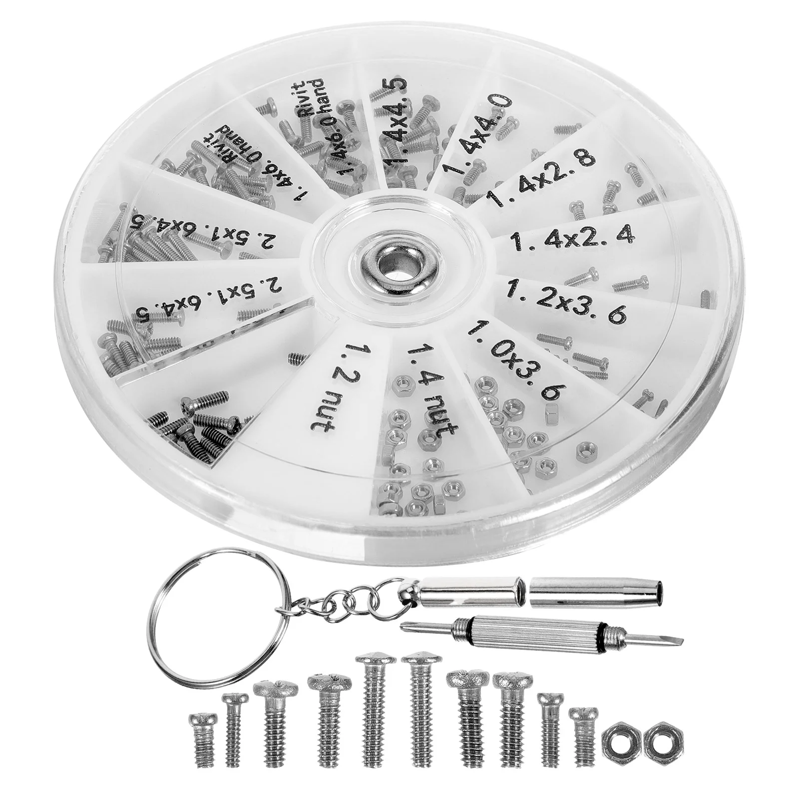 Adjustable Glasses Fixing Kit Eye Repair with Screws Wet Wipes Silver Eyeglass Screwdriver Travel