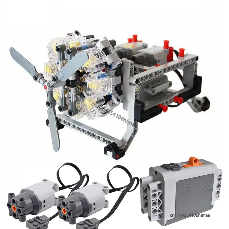 nouveau-ensemble-de-construction-moc-technologie-moteur-8-cylindres-en-forme-d'etoile-avec-fonction-de-puissance-et-groupe-mecanique-pour-assemblage-de-modeles
