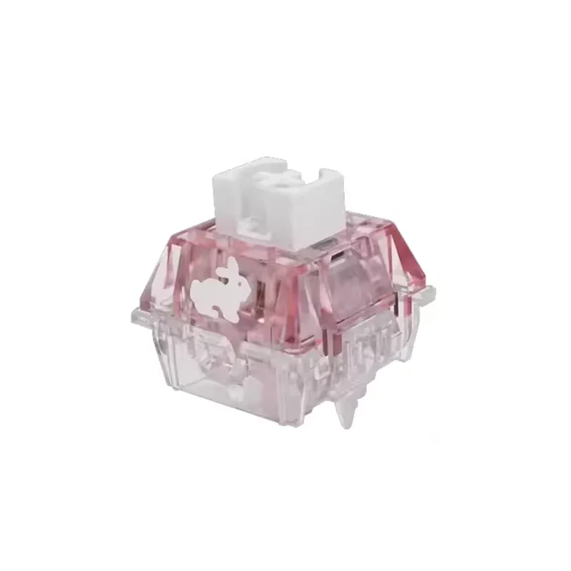 TTC أرنب مفتاح صامت إصدار RGB شفاف وردي 5Pin 42g مخصص لوحة المفاتيح الميكانيكية مفاتيح الألعاب سرعة التشحيم الدقيق